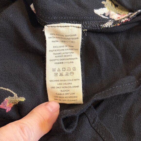 Free People Time On My Side Mini Wrap Dress Black Floral Boho SMALL #OB770151 - Picture 14 of 15